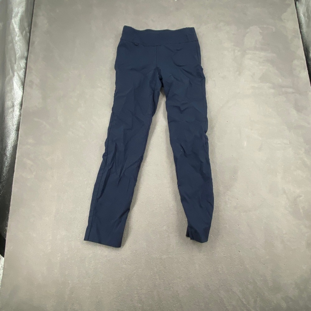 Alfani Womens Navy Blue Pull On Skinny Stretch Pants Size 2 Trousers Workwear